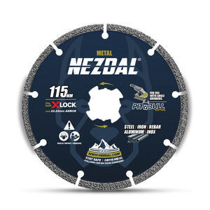 115mm diamantblad kappskive for vinkelsliper for metall, stål, armeringsjern, kobber m.m