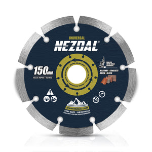 150mm diamantblad kappskive for vinkelsliper for kapping i betong, takstein, murstein, tegl m.m