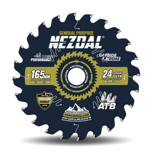 Premium 165mm sirkelsagblad for lynrask saging og medium snittkvalitet i harde og myke treslag