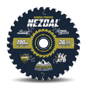 190mm | 36 Tenner | Lynrask Kapping, Generell Bruk | 20mm senterhull | Kapp/gjærsag