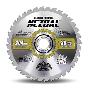 204mm sagblad med 30 tenner på hvit bakgrunn. Passer blant annet til Ernex gjerdesag 805.