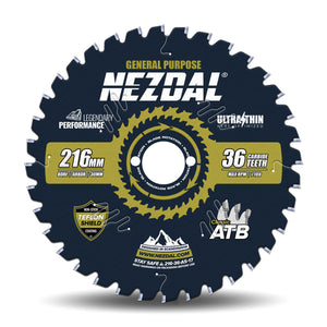 216mm | 36 Tenner | Lynrask Kapping, Generell Bruk | Ultratynn skjærebredde | Perfekt for batterisag