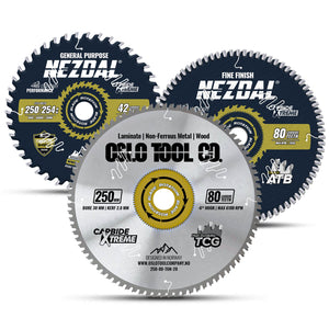 250/254mm Trio | 42,80,80 Tenner | Generell Bruk, Superfinish, Multi-Material | Kapp/gjærsag