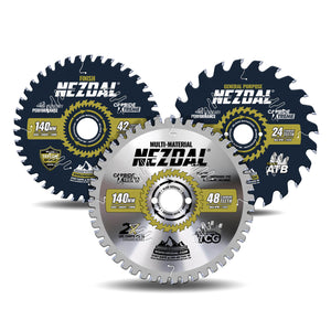 140mm Trio | 24, 42, 48 Tenner | Generell Bruk, Fin Snittkvalitet, Multi-Material | Sagblad