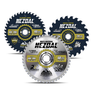 184mm saw blade set with 3 assorted blades