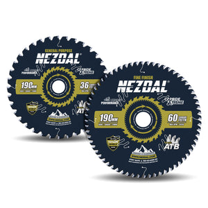 190mm Duo | 36, 60 Tenner | Generell Bruk, Fin snittkvalitet | 20mm senterhull | Kapp/gjærsag