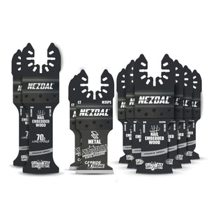 Snekkerens Utvalgte BW Edition | 10 stk multikutterblader | Inkl. Long Range blader + Oppbevaringsboks