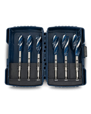 3-skjærs treborsett | 16, 18, 20, 22, 25, 32mm | Renere hull | 6 deler | Inkl. oppbevaringsboks