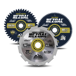 250/254mm Trio | 42, 80, 12 Tenner | Generell Bruk, Superfinish, Laminatgulv | Kapp/gjærsag