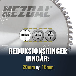 190mm | 48 Tenner | Fin snittkvalitet | 30mm senterhull | Tynn Skjærebredde, Lavt energiforbruk | Sagblad