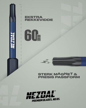 Allrounderen XL | 24 Bits + Boks | 60mm lengde | Fargekoder | God passform | Magnetisk | For Slagtrekker & Drill