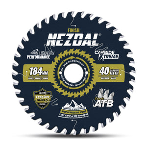 184mm saw blade with 40 teeth for fine finish cuts in wood