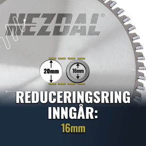 Reduceringsring 20-16mm för 160mm sågklinga