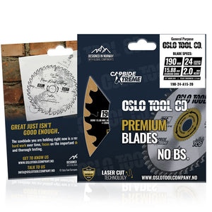 Sagblad 190mm med 24 tenner diamantfeste i emballasje