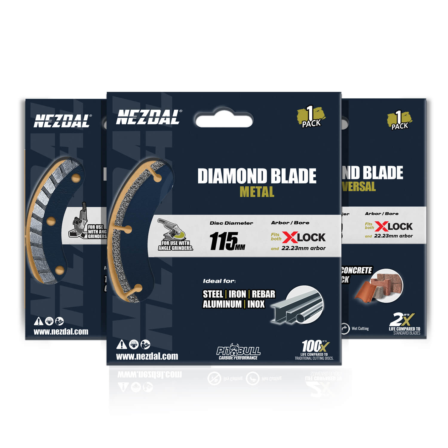 115mm pakke med diamantblader for vinkelsliper