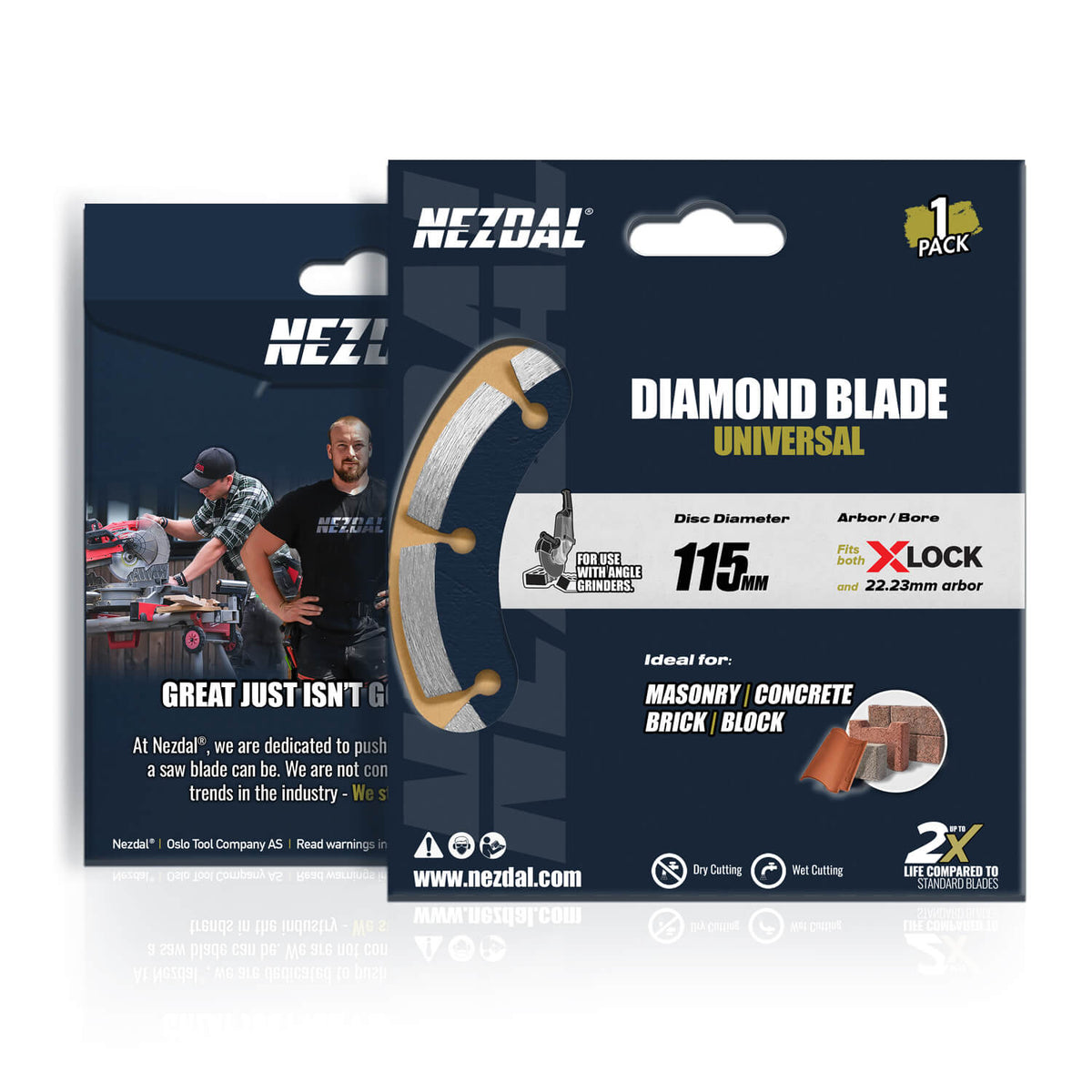 Forpakningen til et 115mm diamantblad kappskive for vinkelsliper