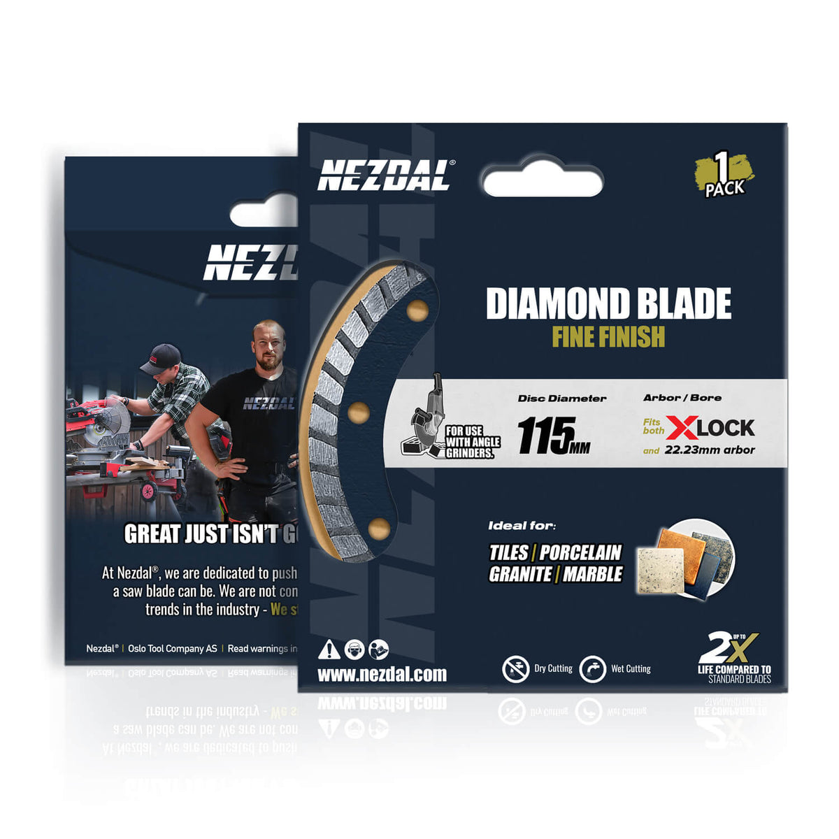 Forpakningen til et 115mm diamantblad kappskive for vinkelsliper