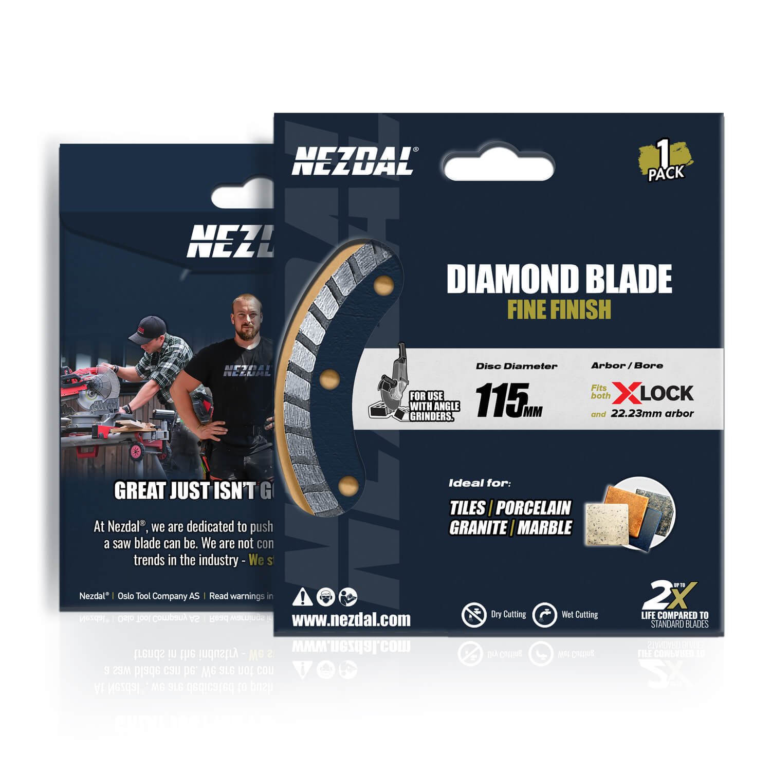 115mm diamantblad kappskive for vinkelsliper for fliser, marmor, granitt m.m