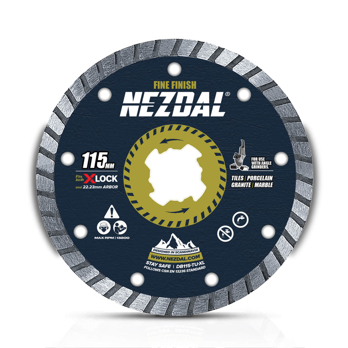 115mm diamantblad kappskive for vinkelsliper for fliser, marmor, granitt m.m