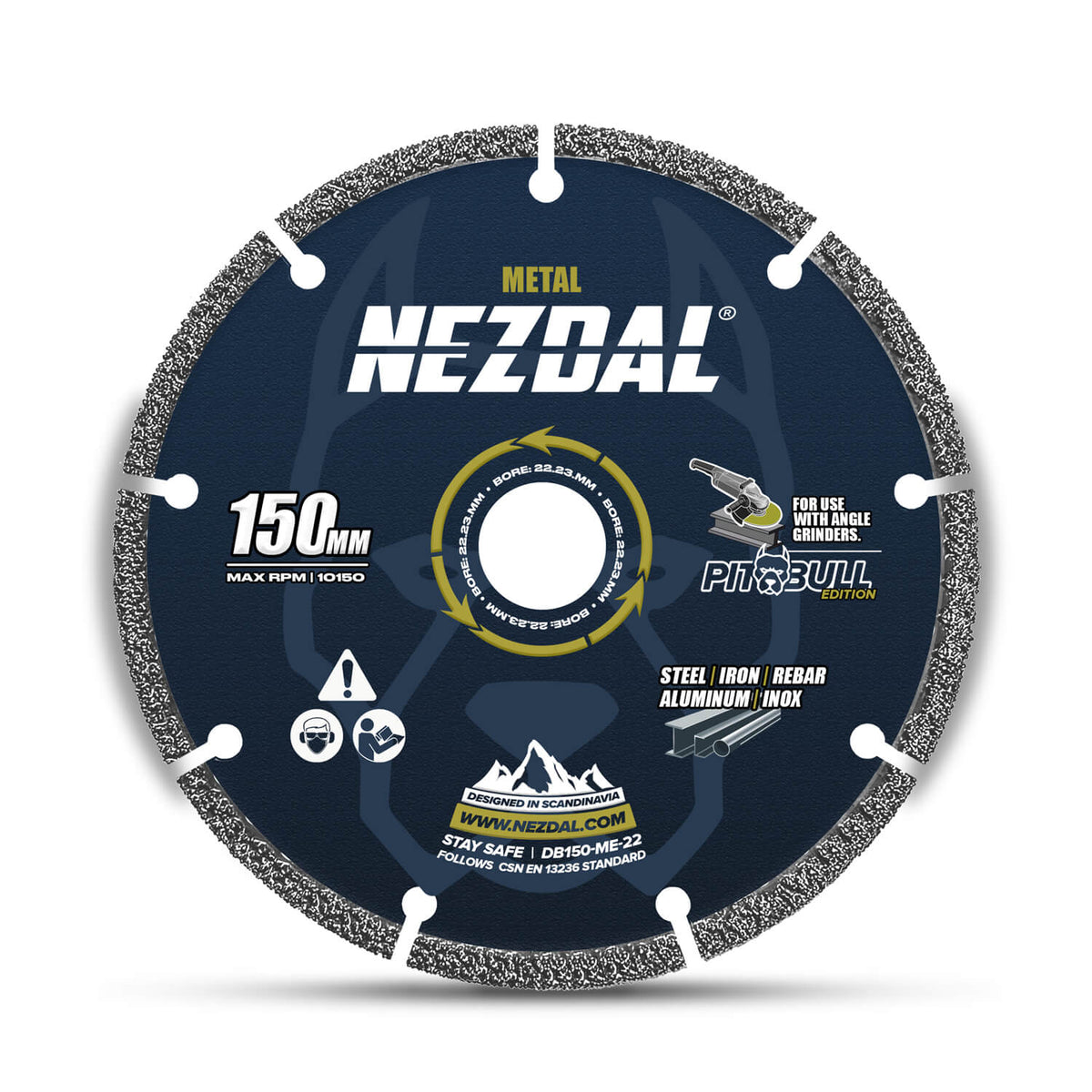 150mm diamantblad kappskive for vinkelsliper for metall, stål, armeringsjern, kobber m.m