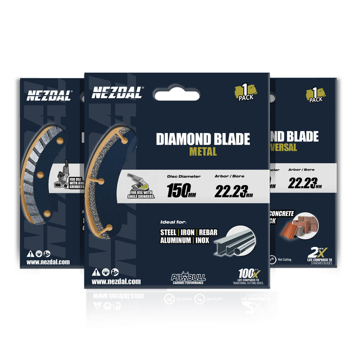 3 stk 150mm diamantblad til vinkelsliper 