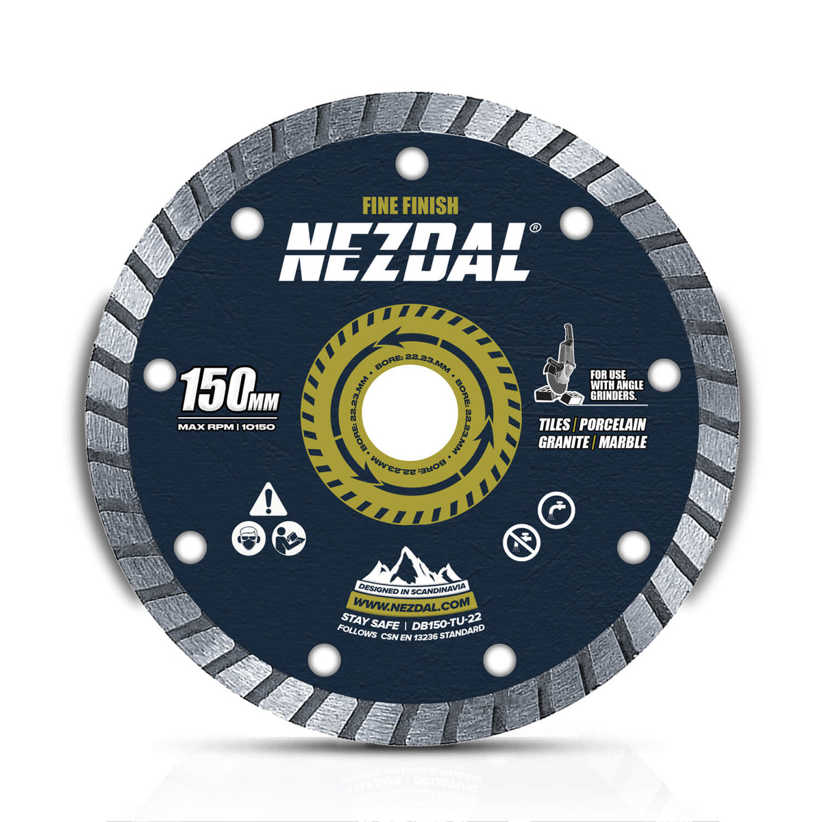 150mm diamantblad kappskive for vinkelsliper for fliser, marmor, granitt m.m