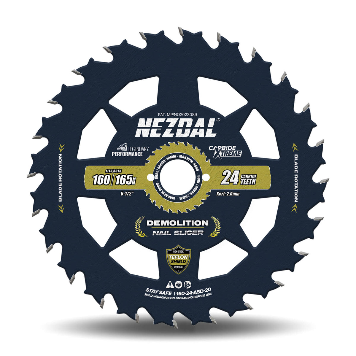 165mm Nail-Slicer® sagblad på hvit bakgrunn