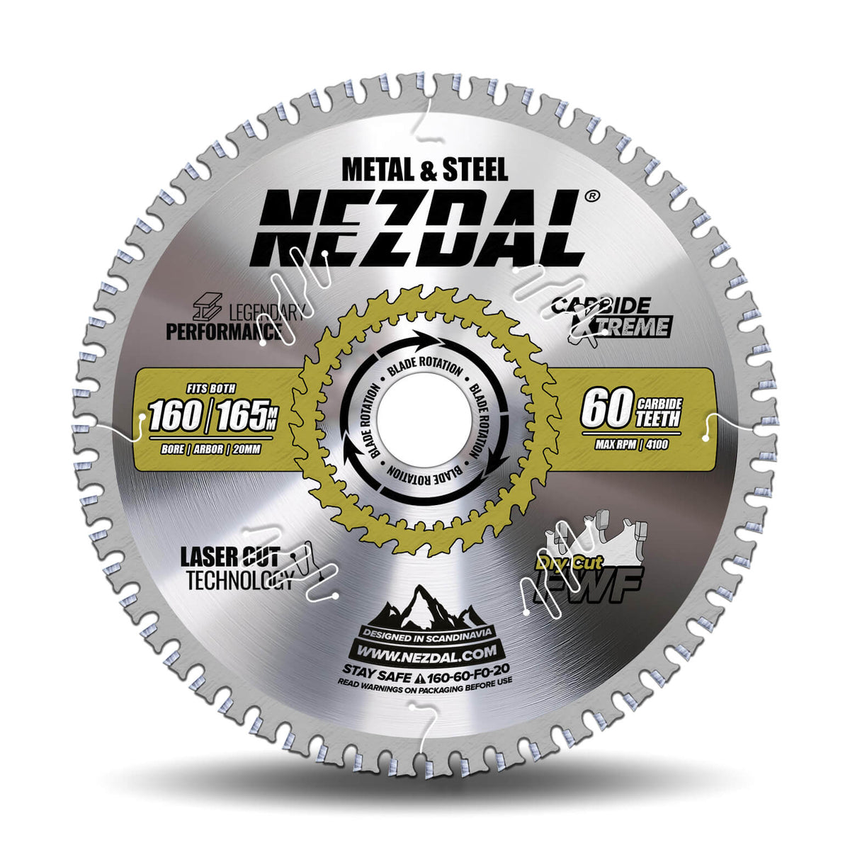 Sagblad for tørrkapping av stål og metall, PVC og mye mer på hvit bakgrunn