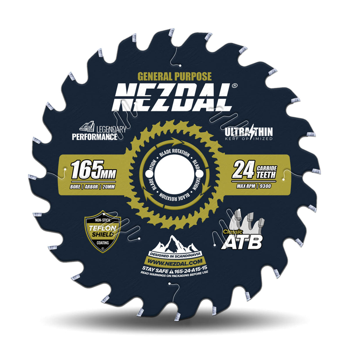 165mm | 24 Tenner | Generell Bruk, Lynrask Saging | Ultratynn | 1,5mm skjærebredde | Sagblad