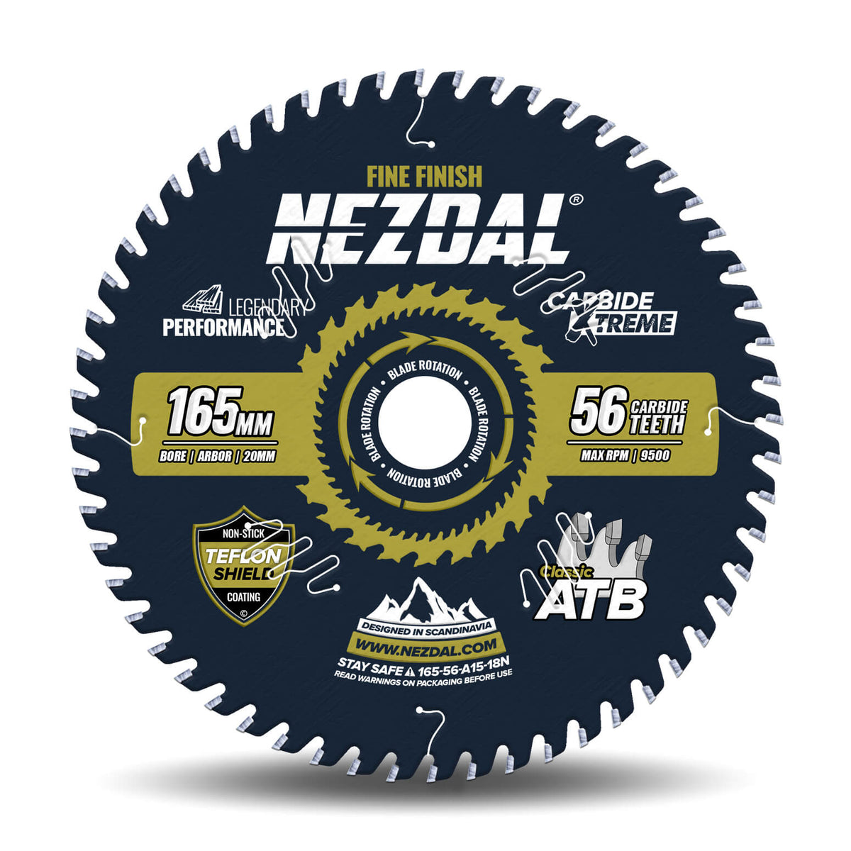 Premium 165mm sagklinge fra Nezdal®, som levererer en superfin snittkvalitet