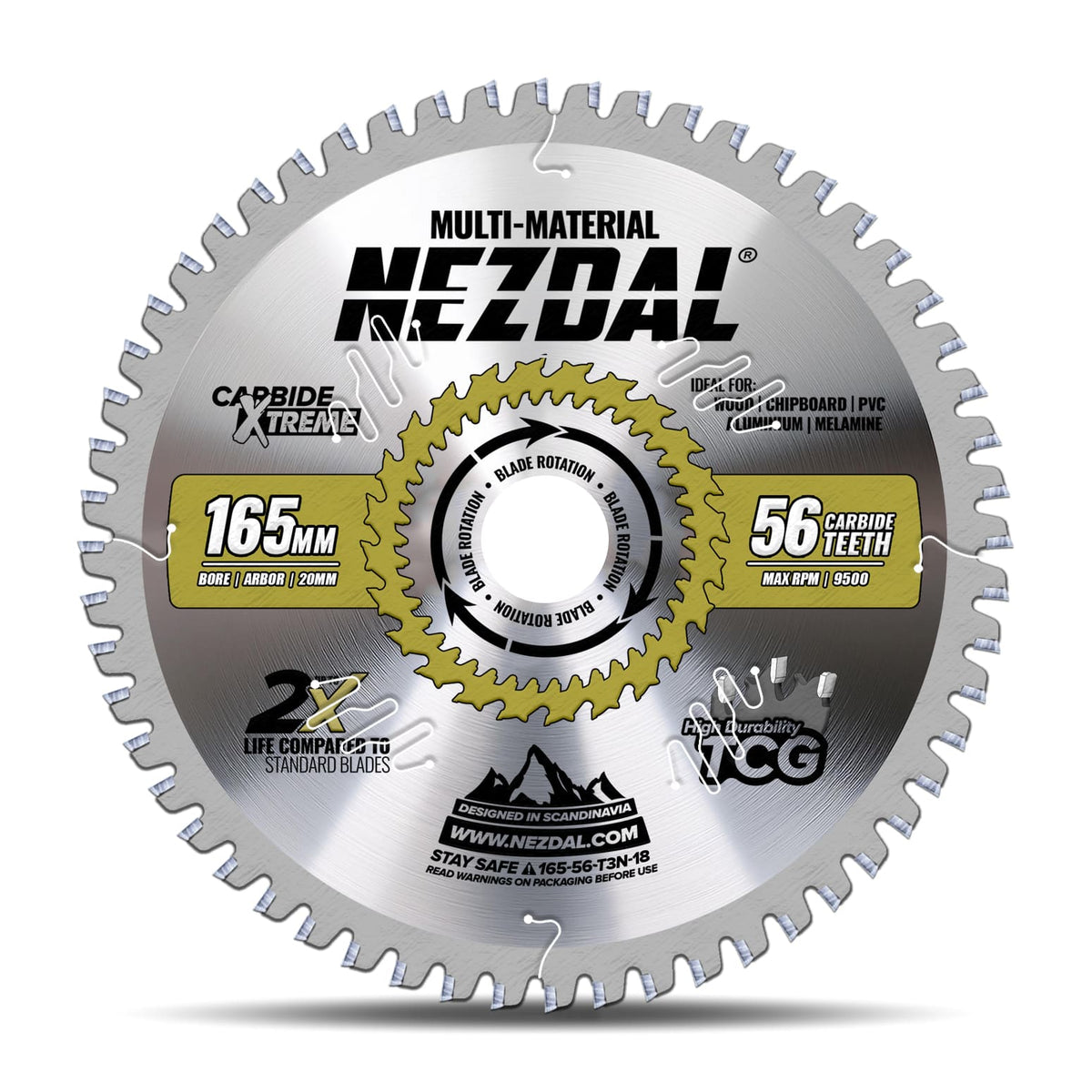 165mm | 56 Tenner | Multi-Material | Fin snittkvalitet | Bestselger | Sagblad