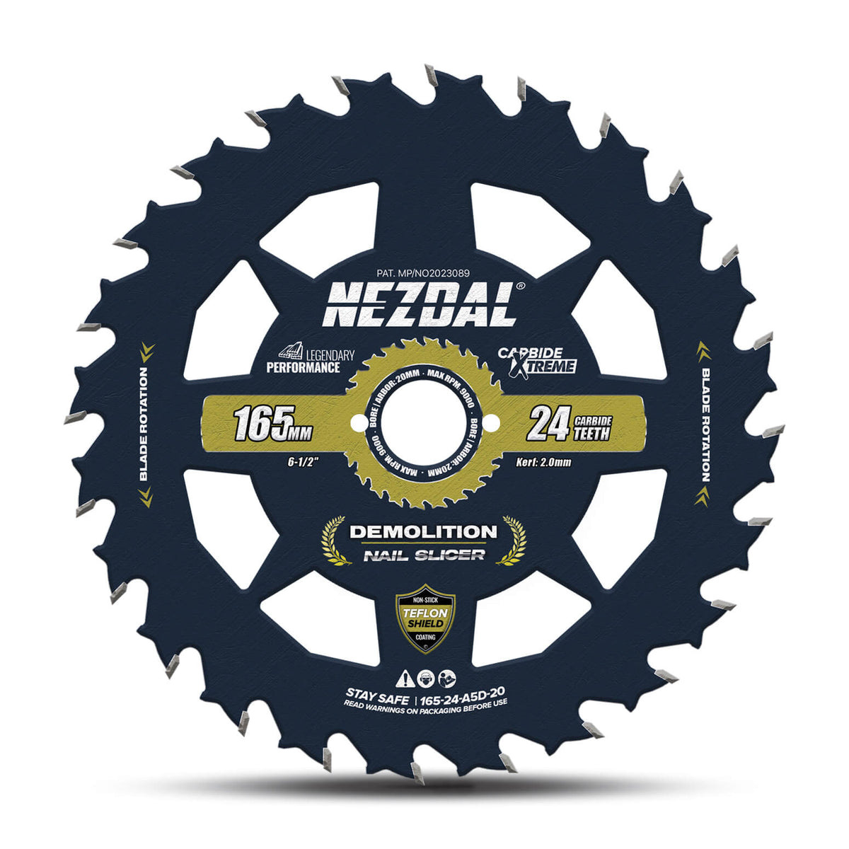 165mm sagblad for saging i treverk med spiker og andre hindringer, noe som gjør den perfekt for riving av tak, kledning, undergulv og mye mer.
