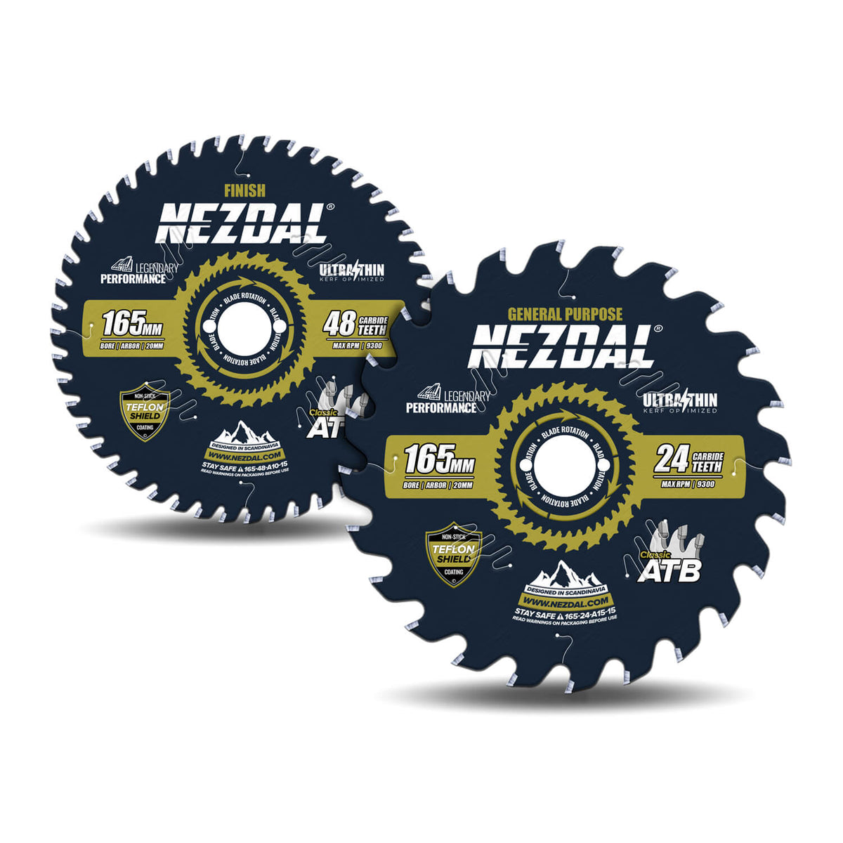 165mm Duo | 24, 48 Tenner | Generell Bruk, Fin Snittkvalitet | Ultratynn | 1,5mm skjærebredde | Sagblad