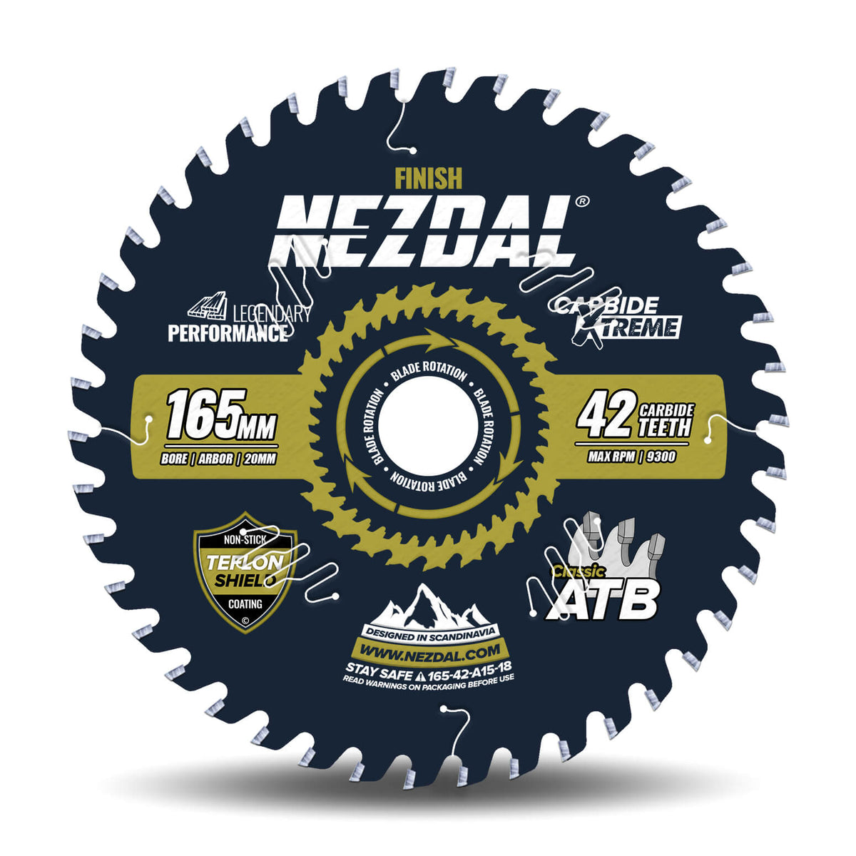 Premium 165mm sirkelsagblad med 42 tenner for rask saging i harde og myke treslag