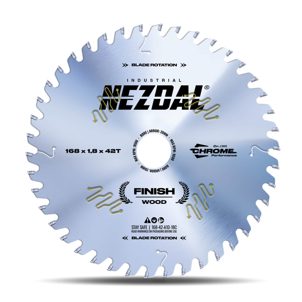 168mm | 42 Tenner | Fin snittkvalitet | Industriell kvalitet | Sagblad