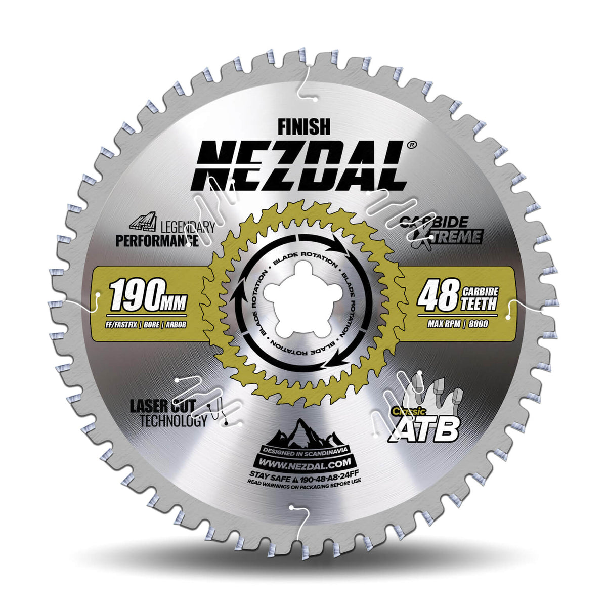 190mm | 48 Tenner | Fin snittkvalitet | FF-feste | Perfekt for Festool CS50 bordsag