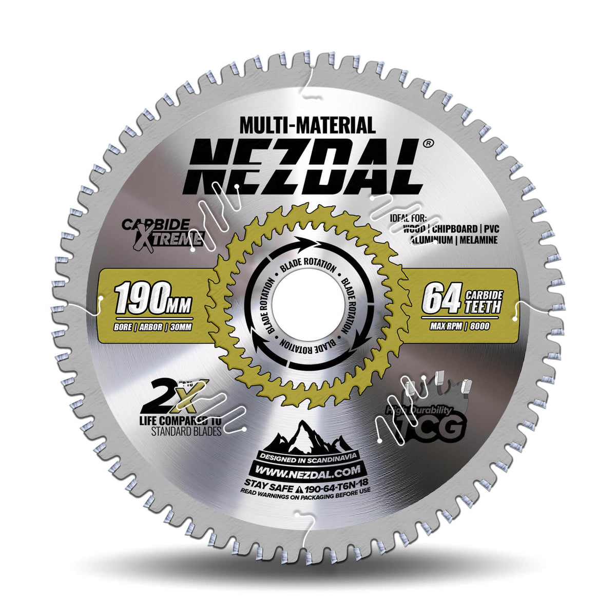 190mm Premium sagbladklinge med TCG tanning for høy slitestyrke i krevende materialer