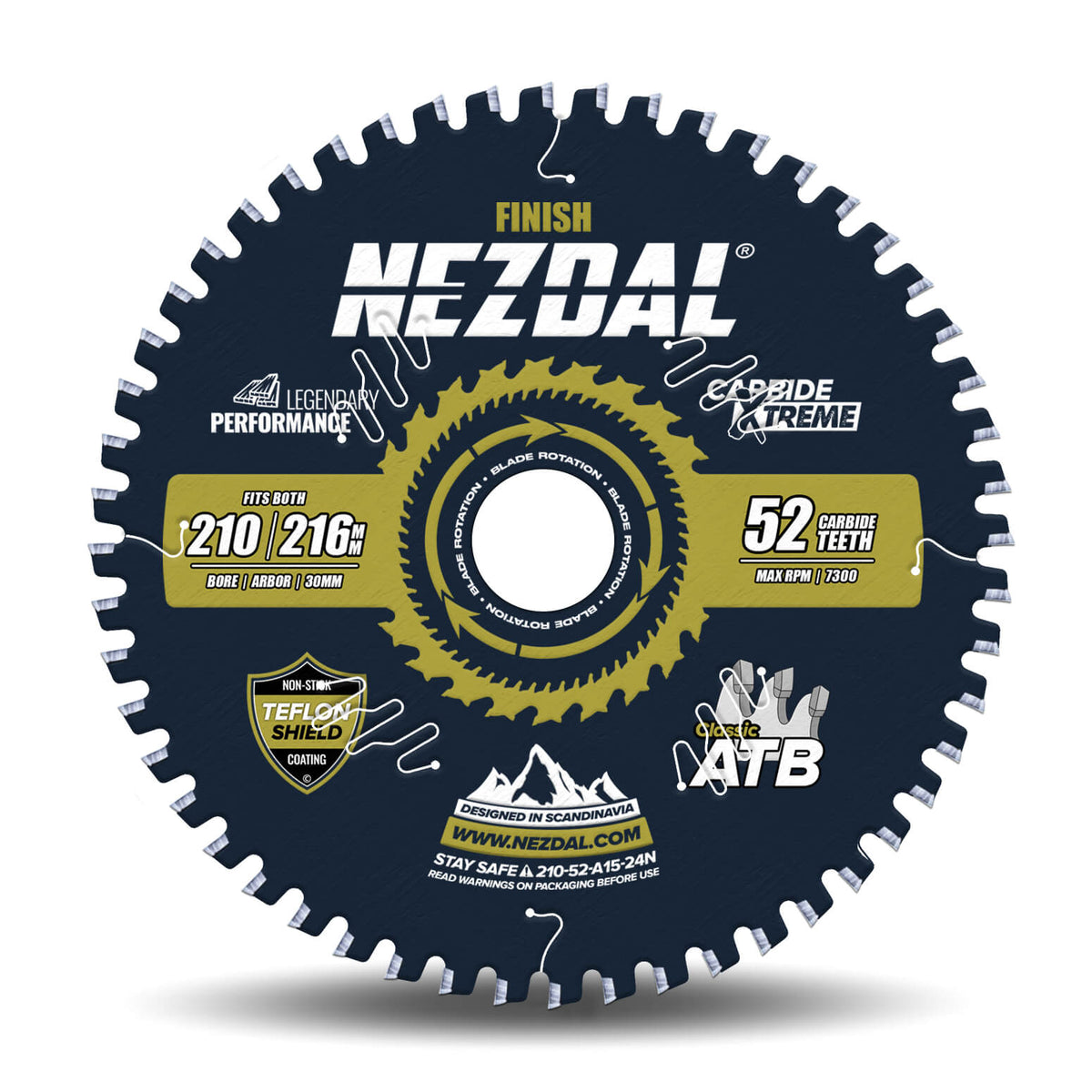 210mm | 52 Tenner | Fin snittkvalitet | 2,4mm skjærebredde | Sagblad