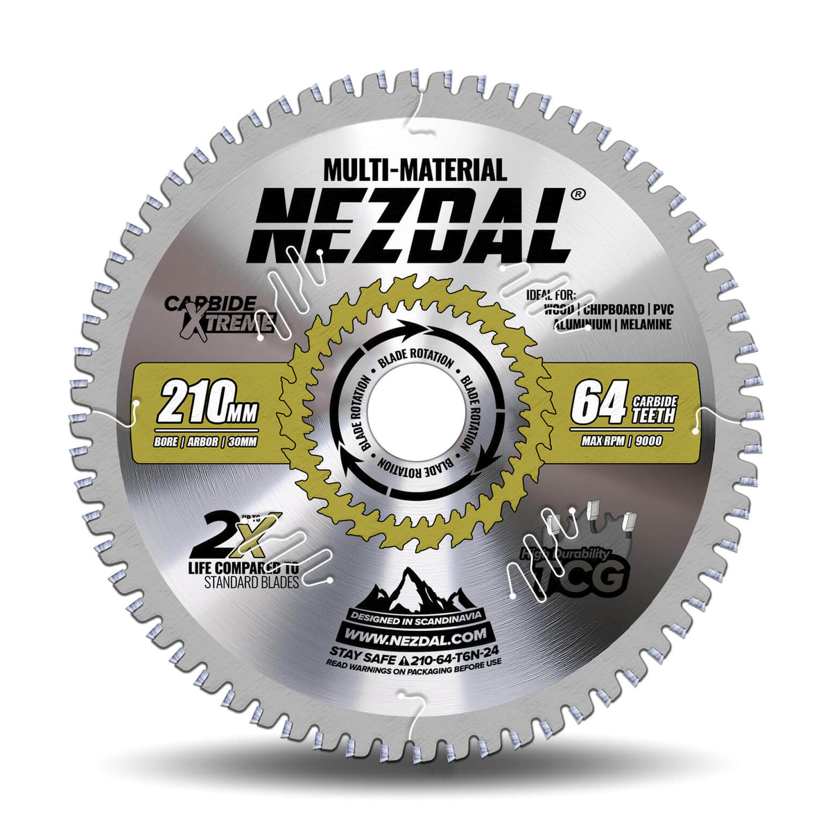 210mm Premium sagblad med TCG tanning for høy slitestyrke i krevende materialer