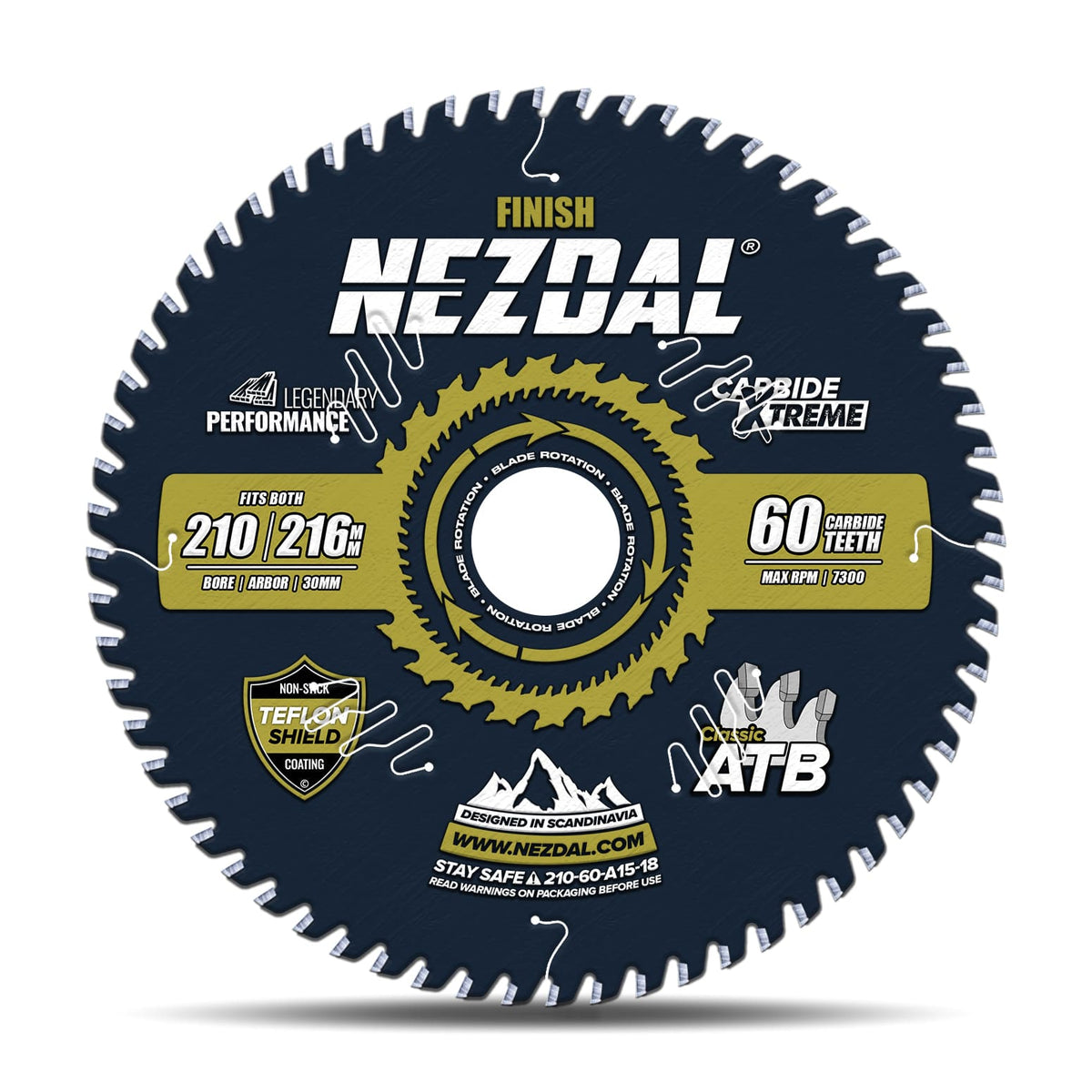 210mm | 60 Tenner | Fin snittkvalitet | 1,8mm skjærebredde | Sagblad