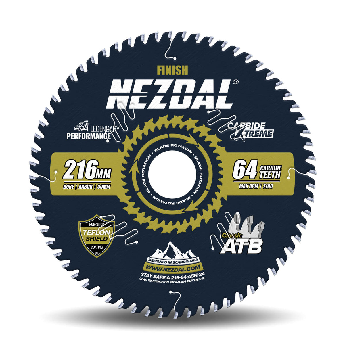 216mm Premium sagblad med et stort antall tenner (64 stk) for superfin snittkvalitet