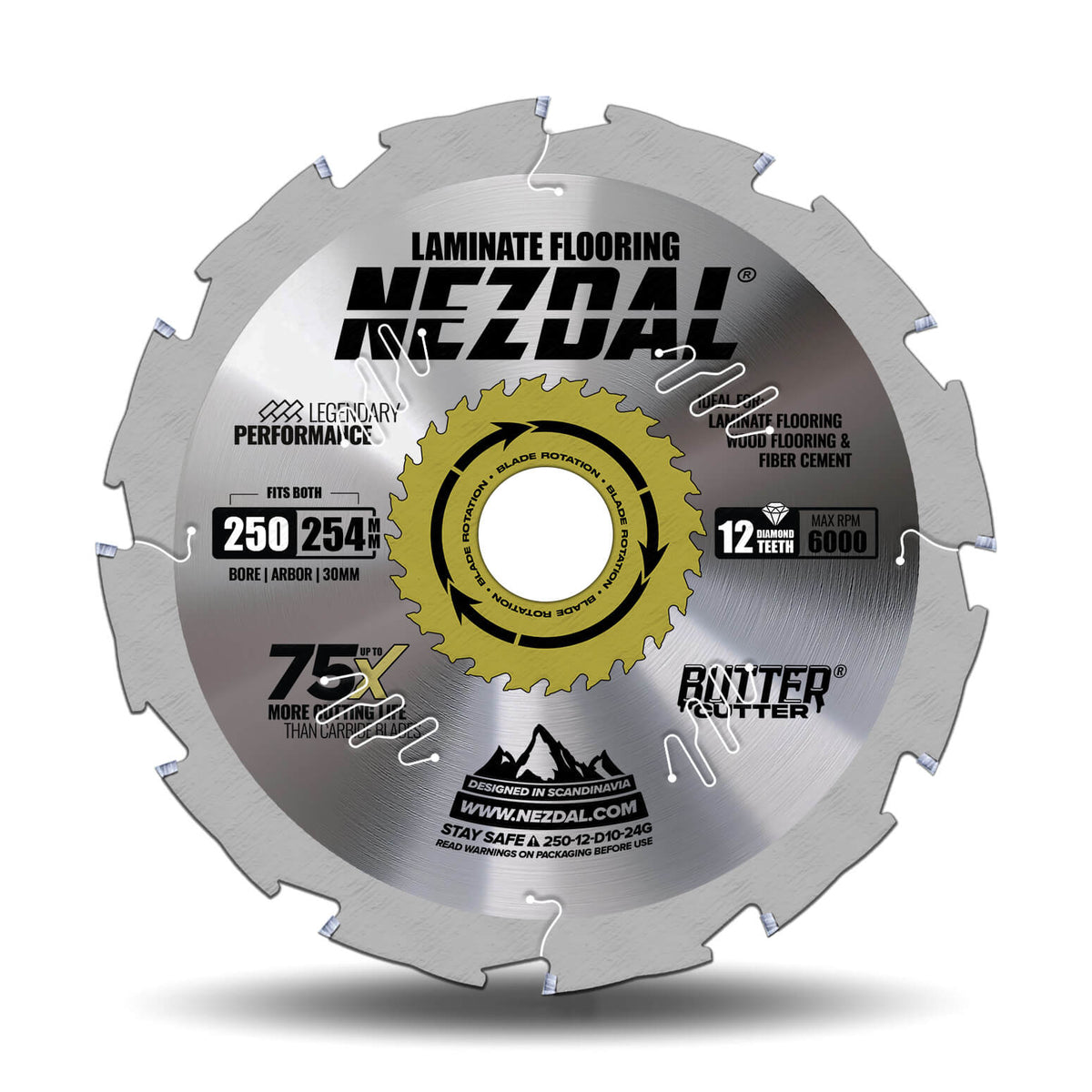 250mm sagblad for kapping og kløyving i laminat for bordsag og kapp/gjærsag