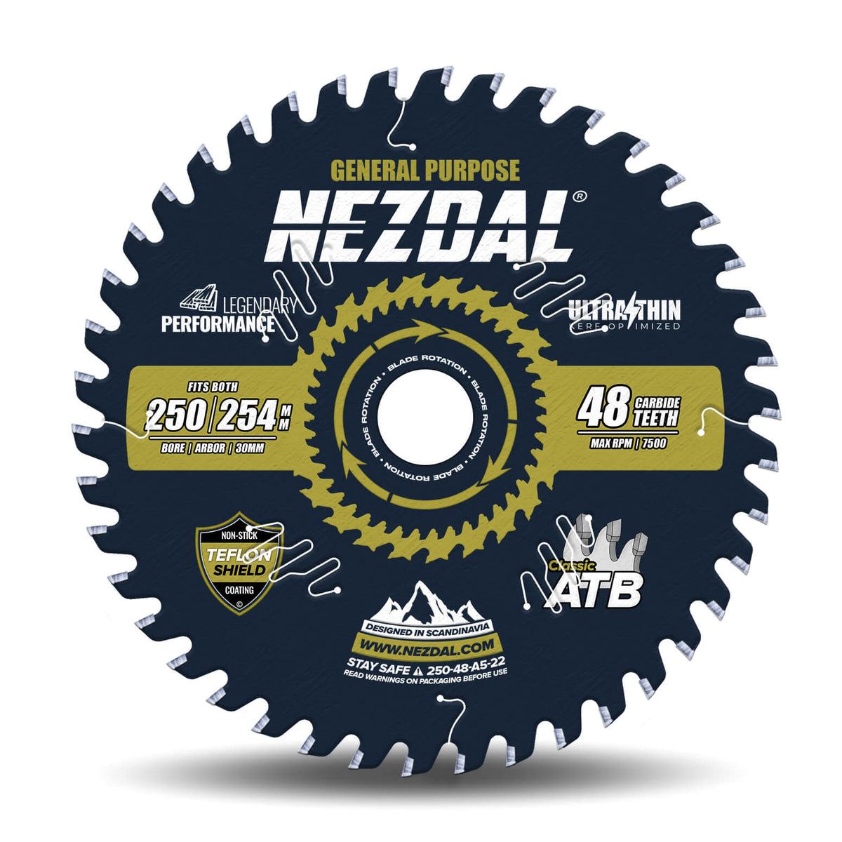 250/254mm | 48 Tenner | Generell Bruk | Ultratynn skjærebredde | Perfekt for batterisag