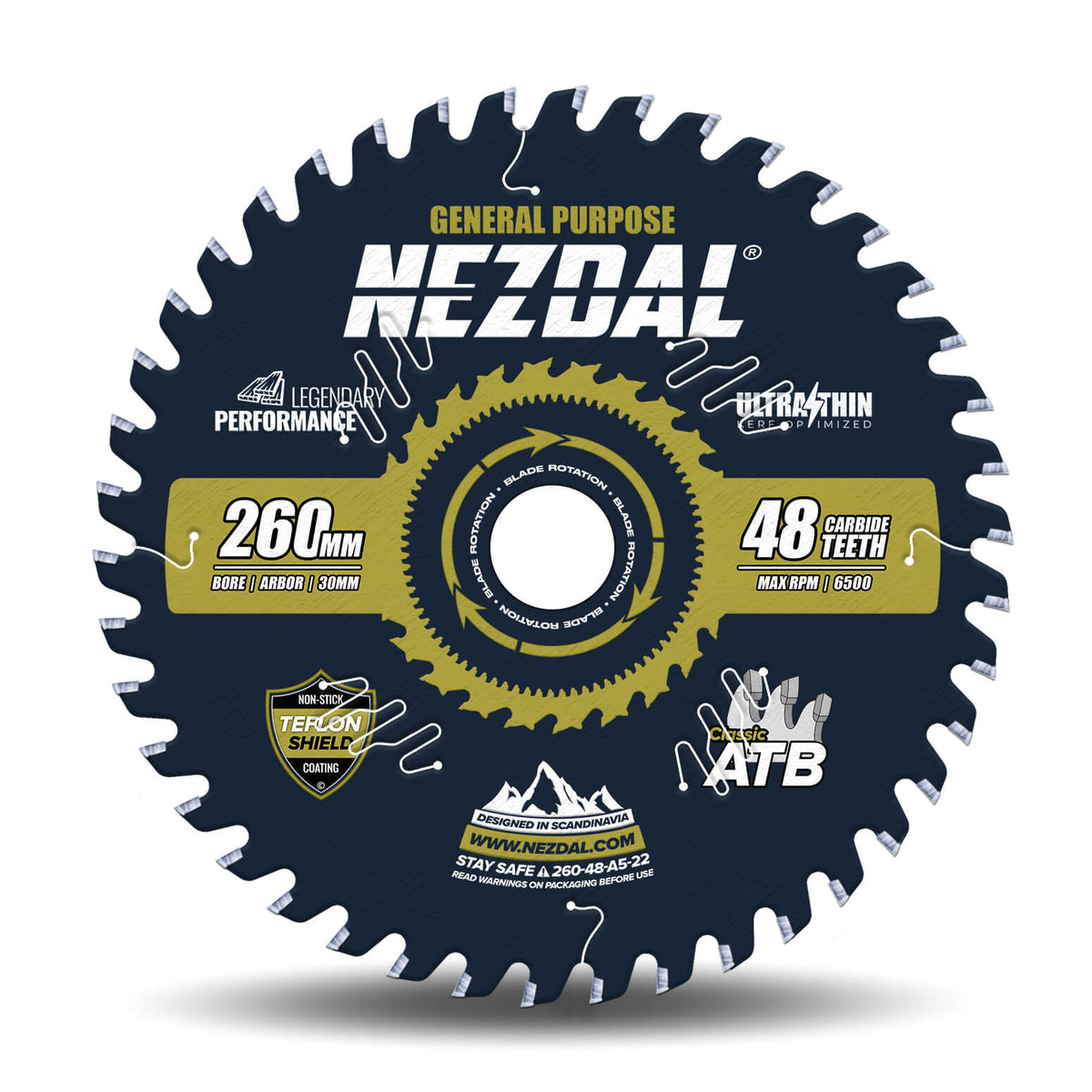 260mm | 48 Tenner | Generell Bruk | Ultratynn skjærebredde | Perfekt for batterisag