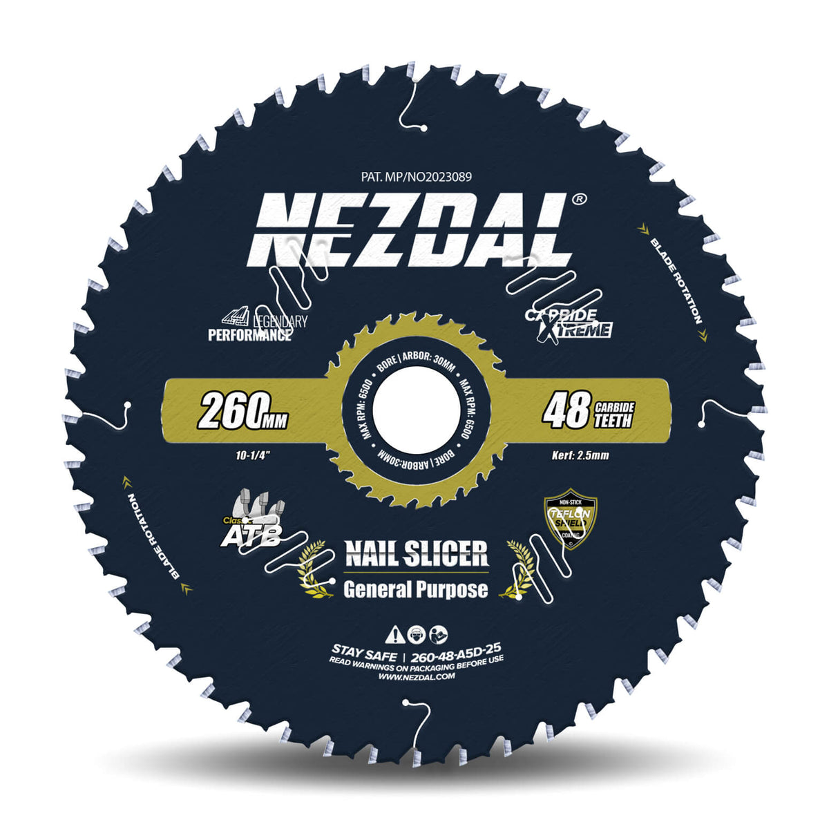 260mm | 48 Tenner | Tre &amp; Spiker | Lynrask Kapping, Generell Bruk | Nail-Slicer® | 15X Slitestyrke | Sagblad