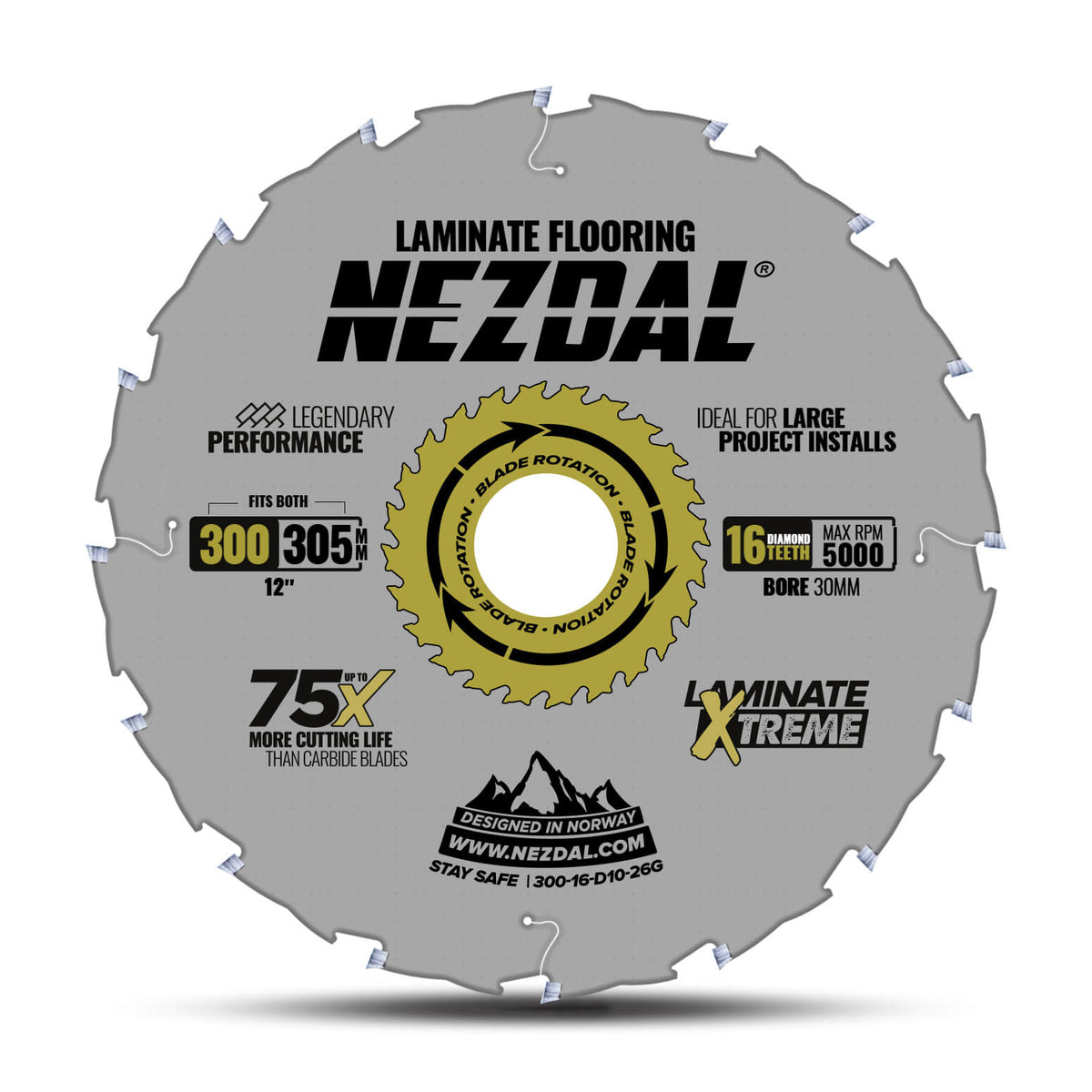 300/305mm sagblad for kapping av laminat med kapp/gjærsag