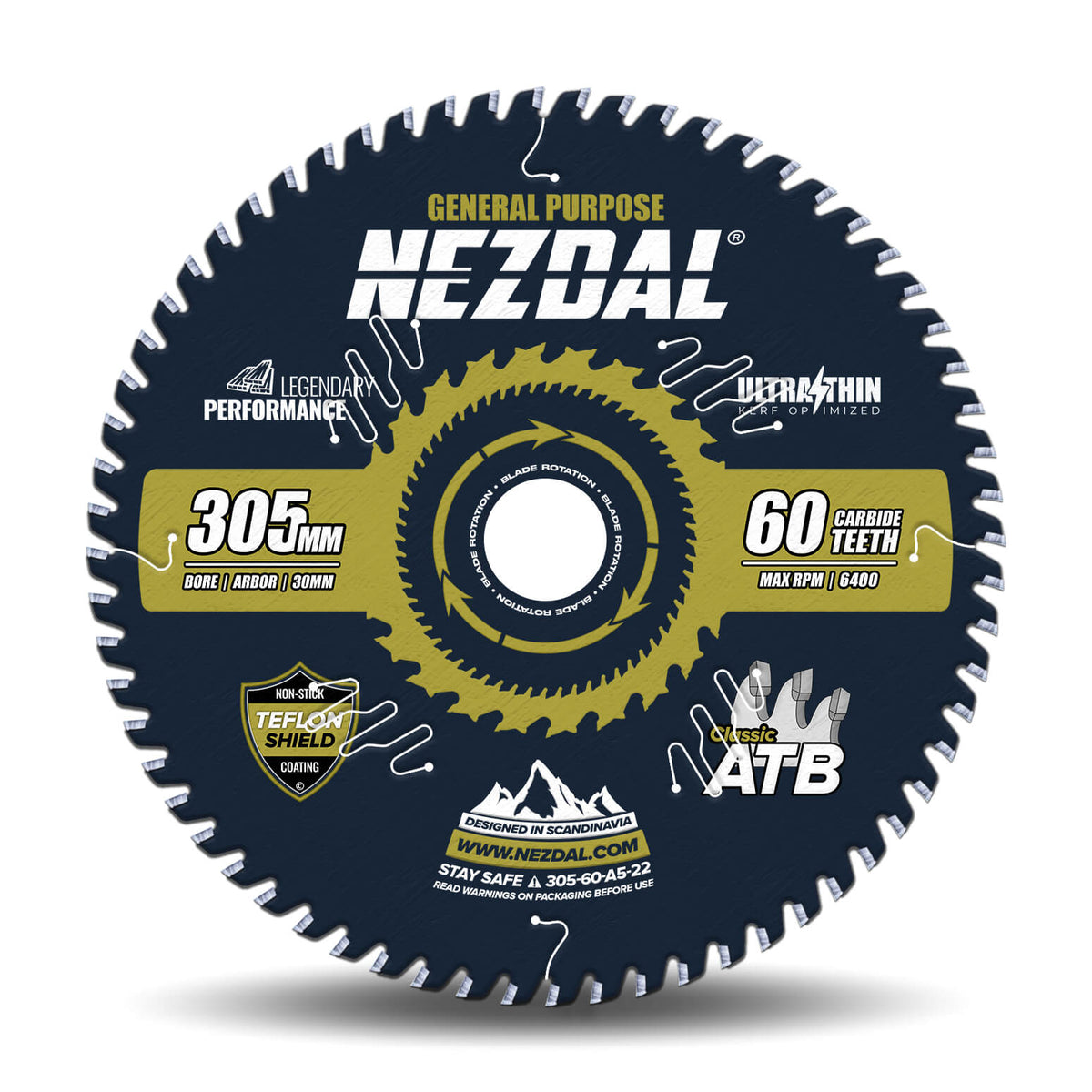 305mm | 60 Tenner | Generell Bruk | Ultratynn skjærebredde | Perfekt for batterisag