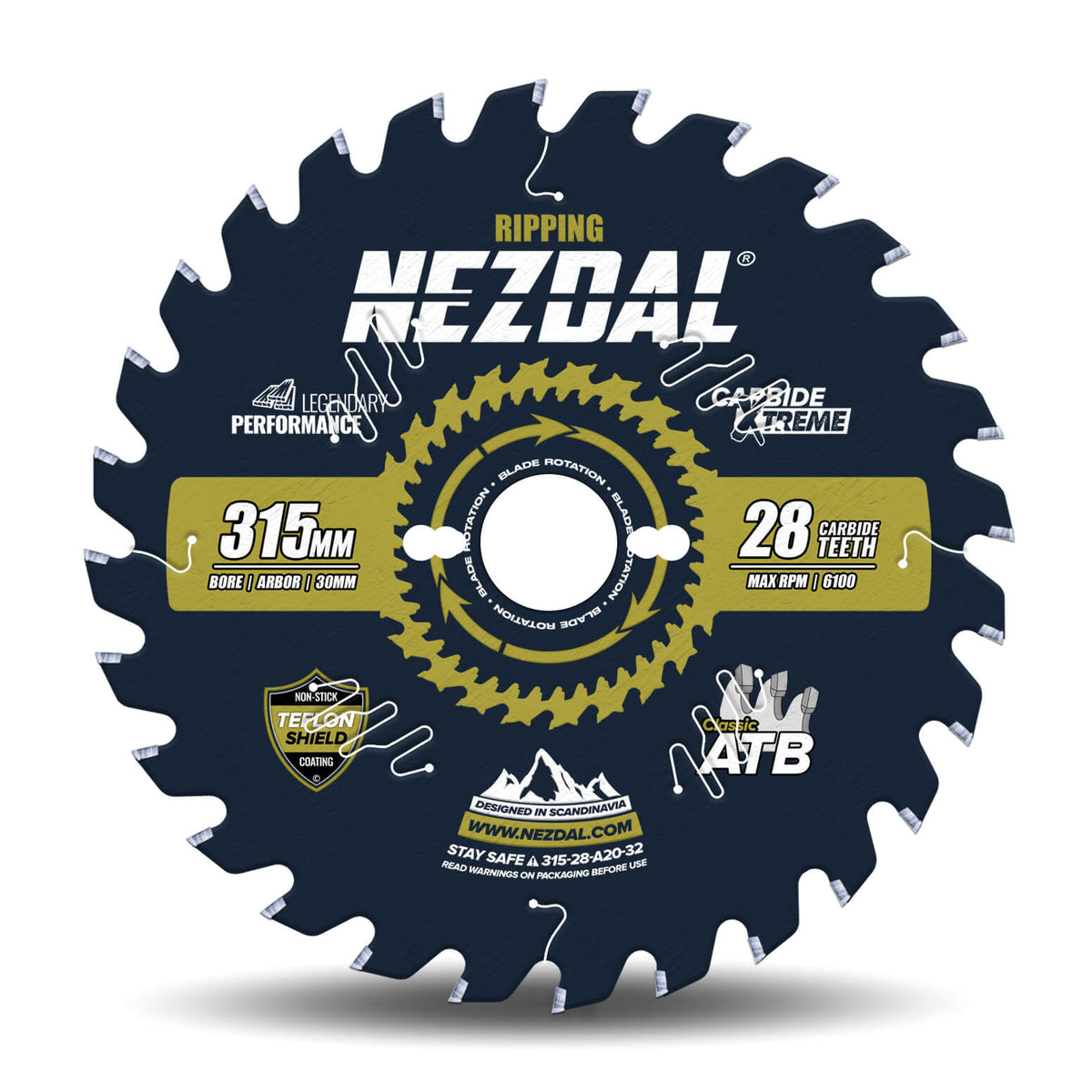 315mm Premium bordsagblad&amp;nbsp;med 24 tenner for lynrask kløyving