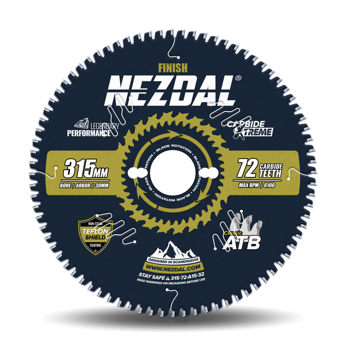 315mm Premium bordsagblad som gir en fin snittkvalitet i myktre, hardtre, trebaserte platematerialer