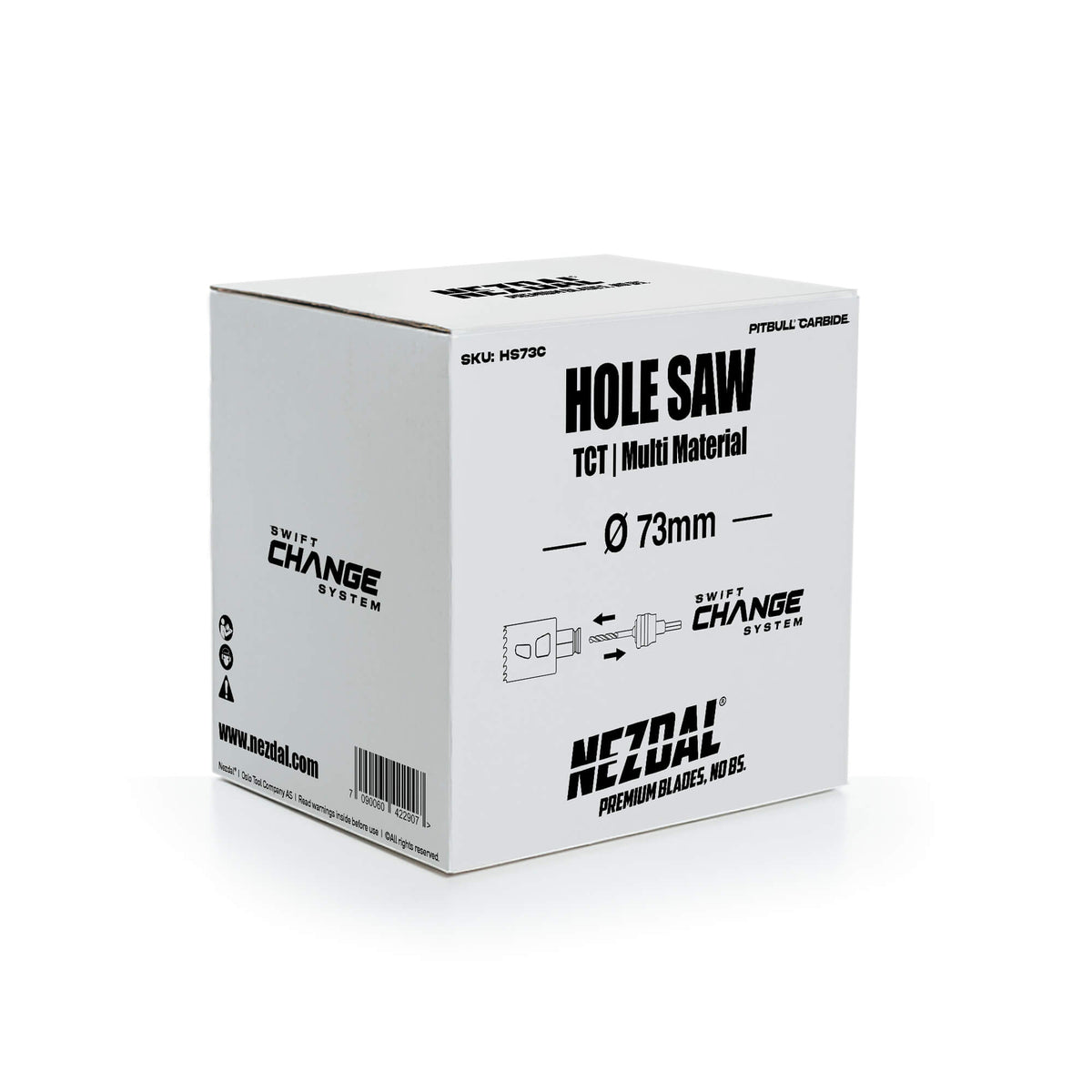 73mm | 50X levetid | Multi-Material | Pitbull® Carbide | 60mm sagedybde | Inkl. Adapter, Senterbor | Hullsagsett